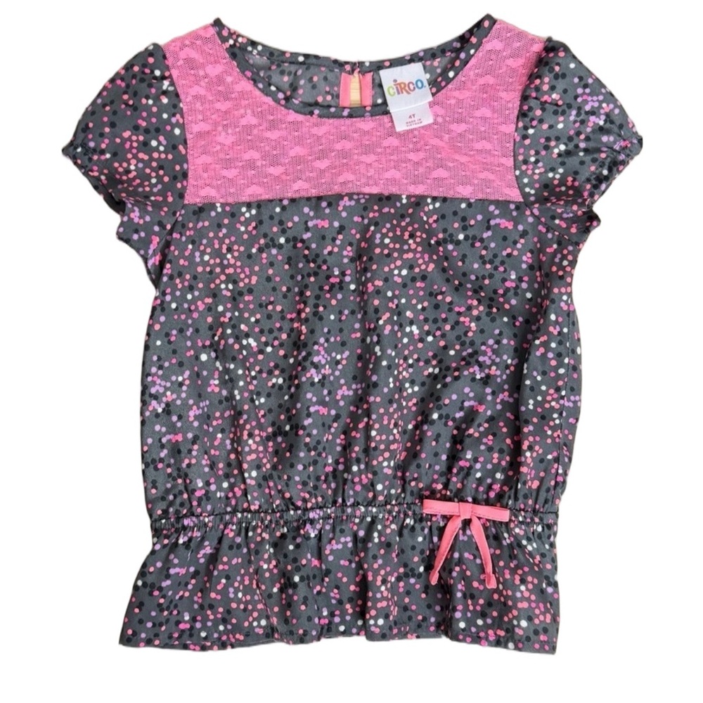 Circo Target brand Girls shirt with lace detail. Hot pink, 4t. Great Condition